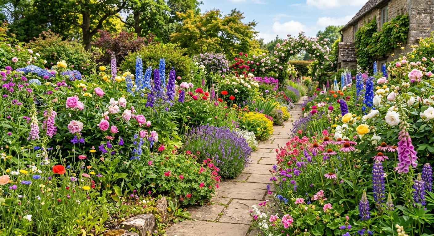 Lav en blomsterhave der blomstrer hele året