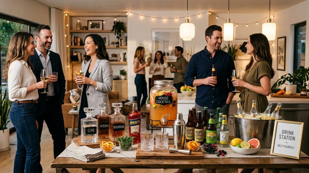 Lifestyle photograph of an attractive home entertaining scen